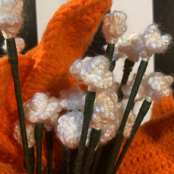 Handmade Crochet Forever Bouquet of Tiger Lilies Great Gift Unique Home Decor - Picture 7 of 17